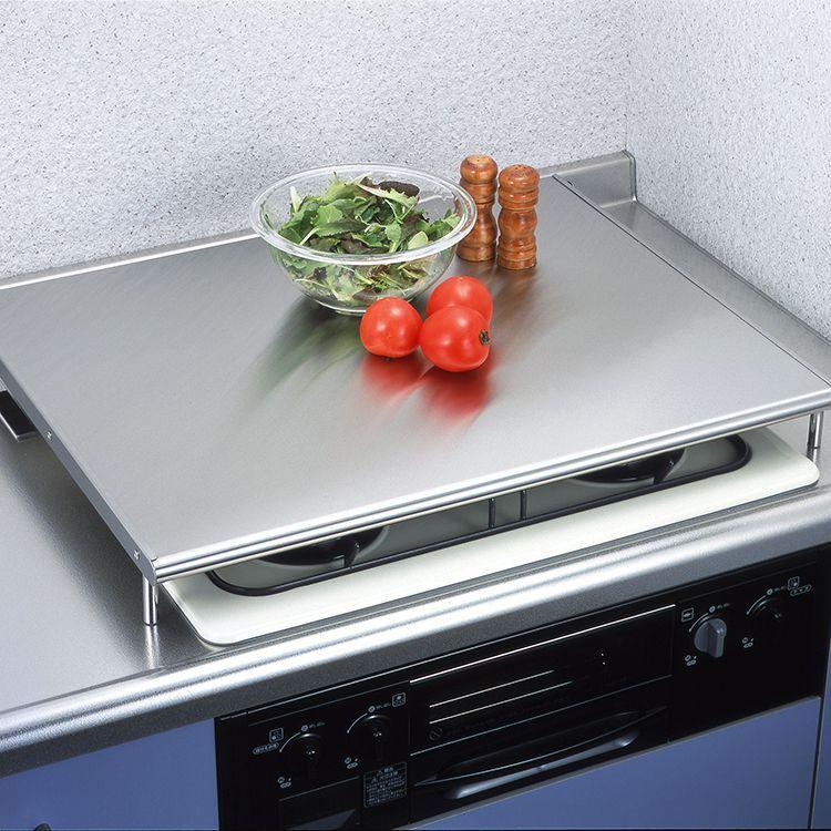 ヨシカワ 日本製 ガスコンロカバー 60cm ステンレス 油はねガード 1304170 システム用レンジカバー 作業台 調理台 作業台 レンジ