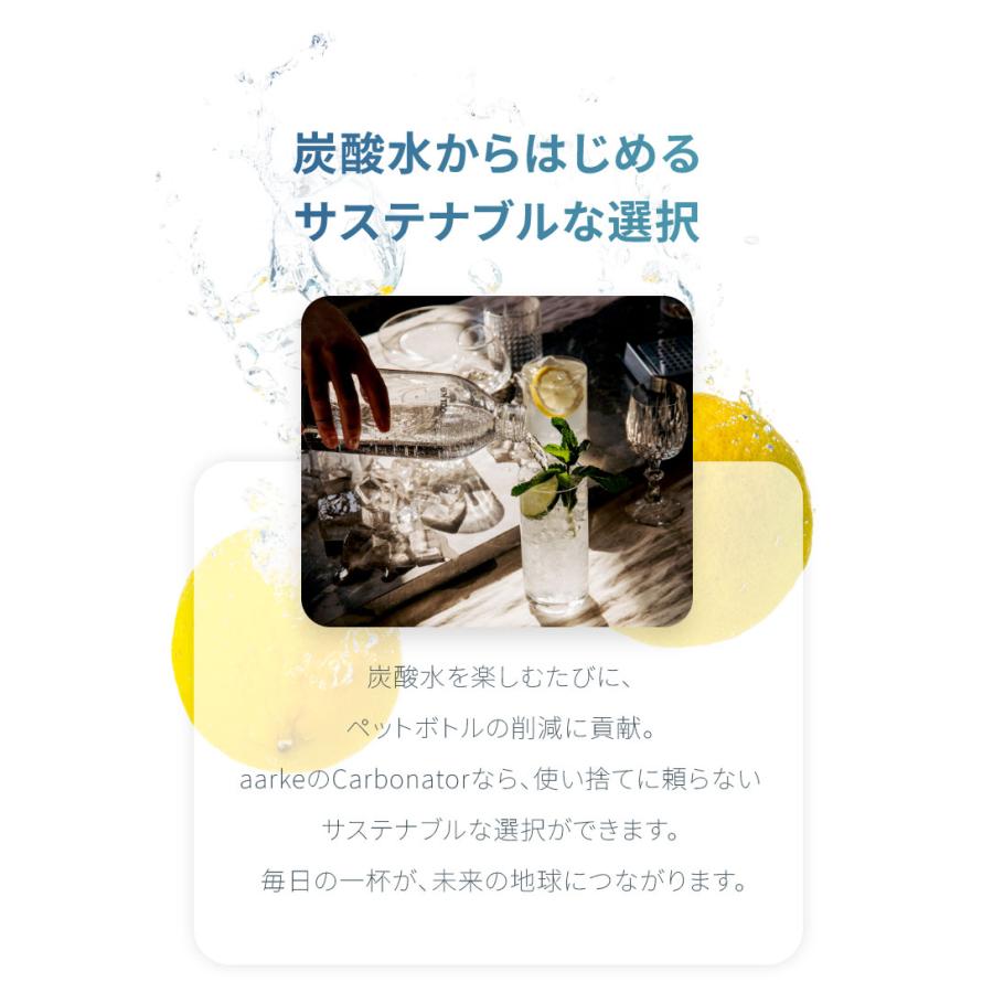国内正規品 専用ステンレスボトル付き aarke アールケ 炭酸メーカー ソーダマシン ソーダメーカー 炭酸水 ソーダストリーム ガスシリンダー対応_12