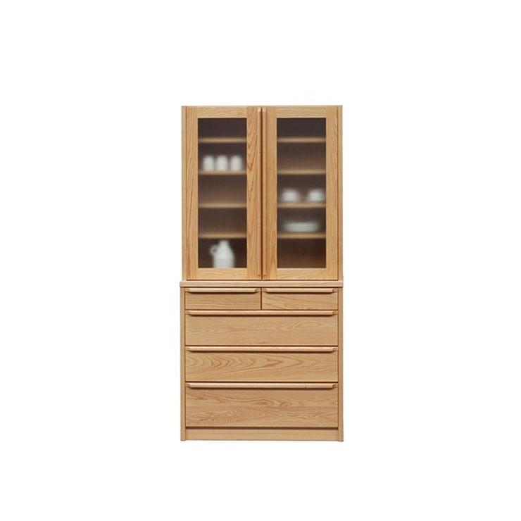 国産 大川家具 完成品 ダイニングボード 幅90cm 木目 木製 タンス チェスト 代引不可の画像