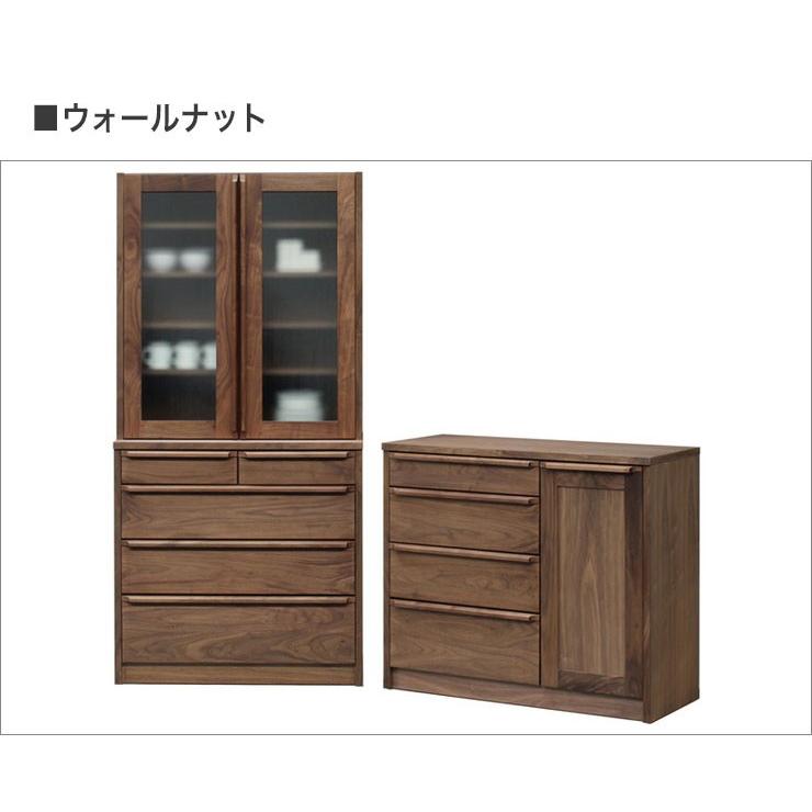 国産 大川家具 完成品 ダイニングボード 幅90cm 木目 木製 タンス チェスト 代引不可の画像