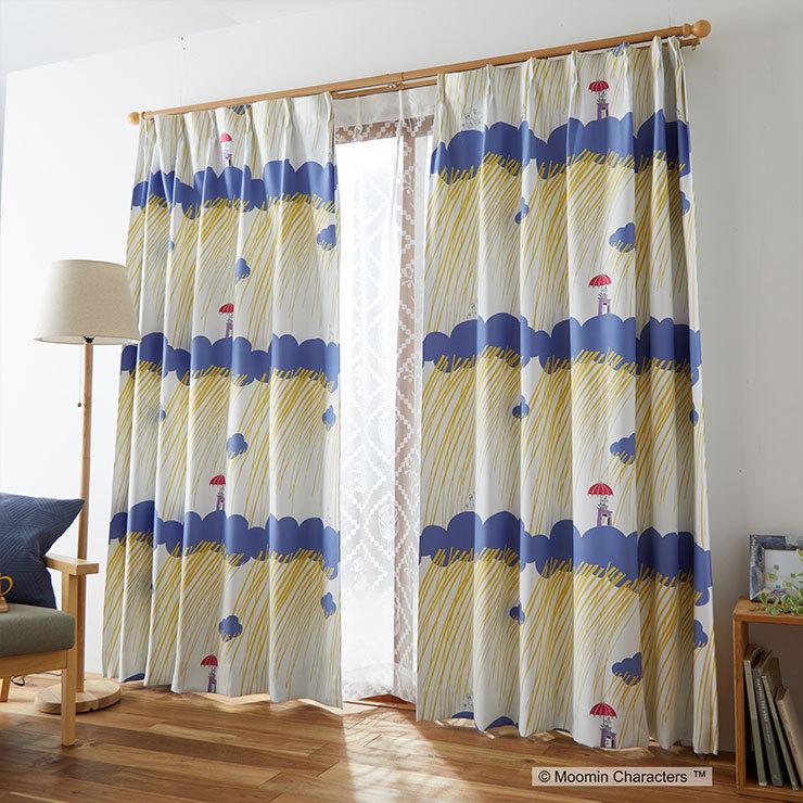 カーテン 日本製 ムーミン Moomin Rain Drops レインドロップス 2級遮光 ウォッシャブル ブラック ブルー ベージュ 1枚入 代引不可 6s A リコメン堂ホームライフ館 通販 Yahoo ショッピング