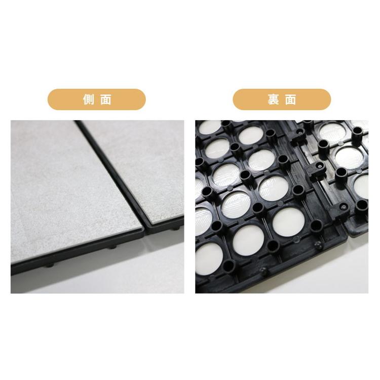 遮熱 タイルデッキ 300×300 24畳 ジョイントタイル 75%カット 庭 屋外 正方形 30cm角 2畳 マット 省エネ 防水 タイルデッキ 防草 ベランダの画像