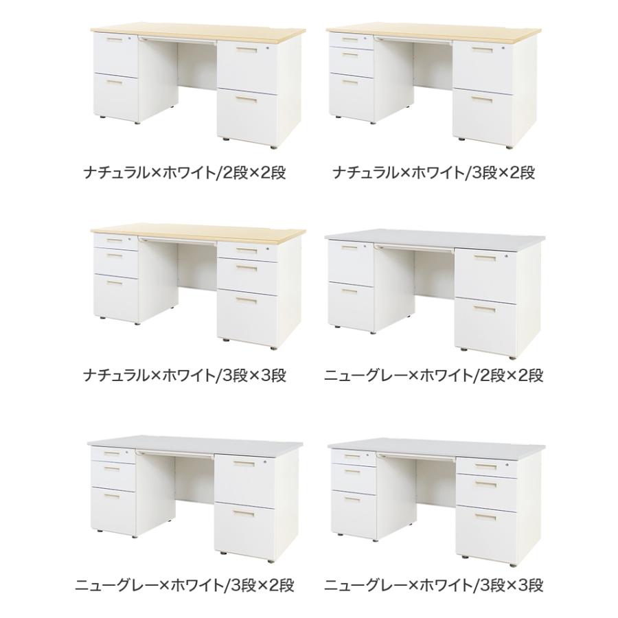 ※法人様限定販売 オフィスデスク 両袖机 幅140×奥行き70cm デスク 両袖デスク スチールデスク 事務机 事務用デスク ワークデスク パソコンデスク 代引不可の画像