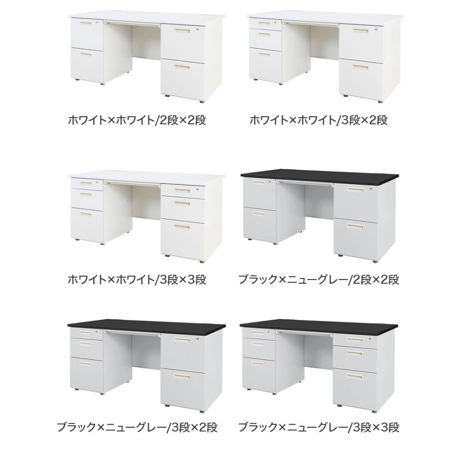 ※法人様限定販売 オフィスデスク 両袖机 幅140×奥行き70cm デスク 両袖デスク スチールデスク 事務机 事務用デスク ワークデスク パソコンデスク 代引不可の画像