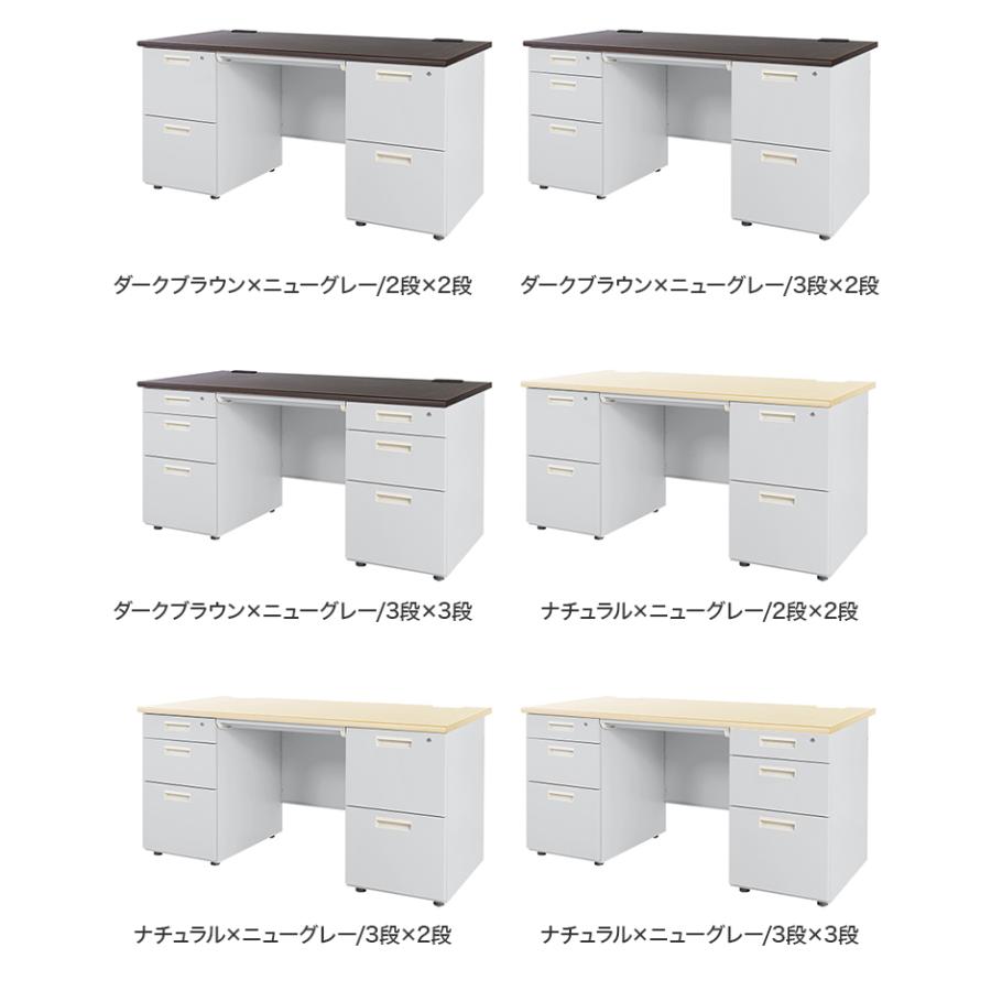 ※法人様限定販売 オフィスデスク 両袖机 幅140×奥行き70cm デスク 両袖デスク スチールデスク 事務机 事務用デスク ワークデスク パソコンデスク 代引不可の画像