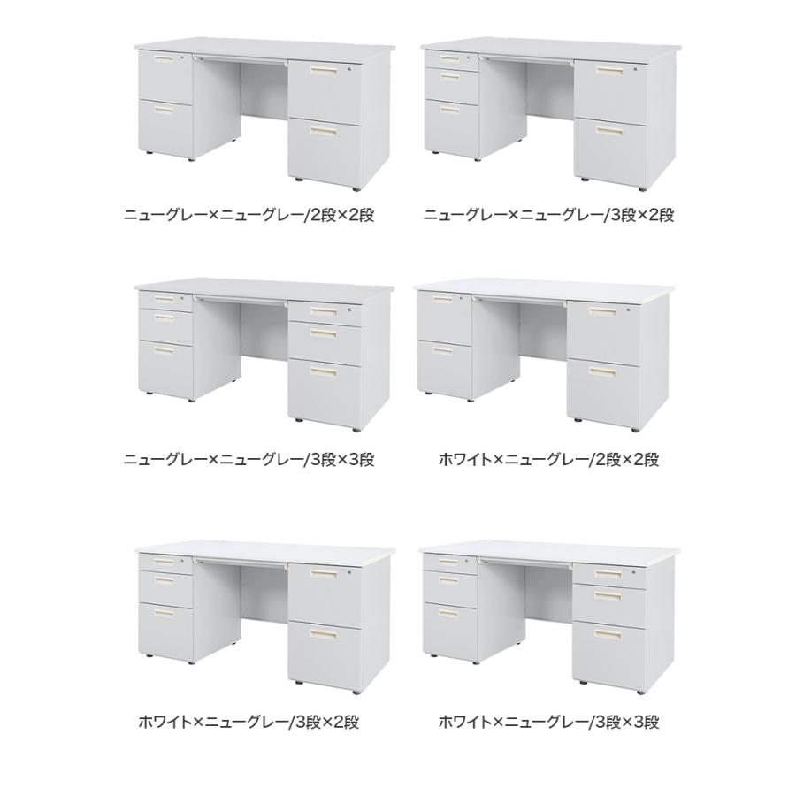 ※法人様限定販売 オフィスデスク 両袖机 幅140×奥行き70cm デスク 両袖デスク スチールデスク 事務机 事務用デスク ワークデスク パソコンデスク 代引不可の画像