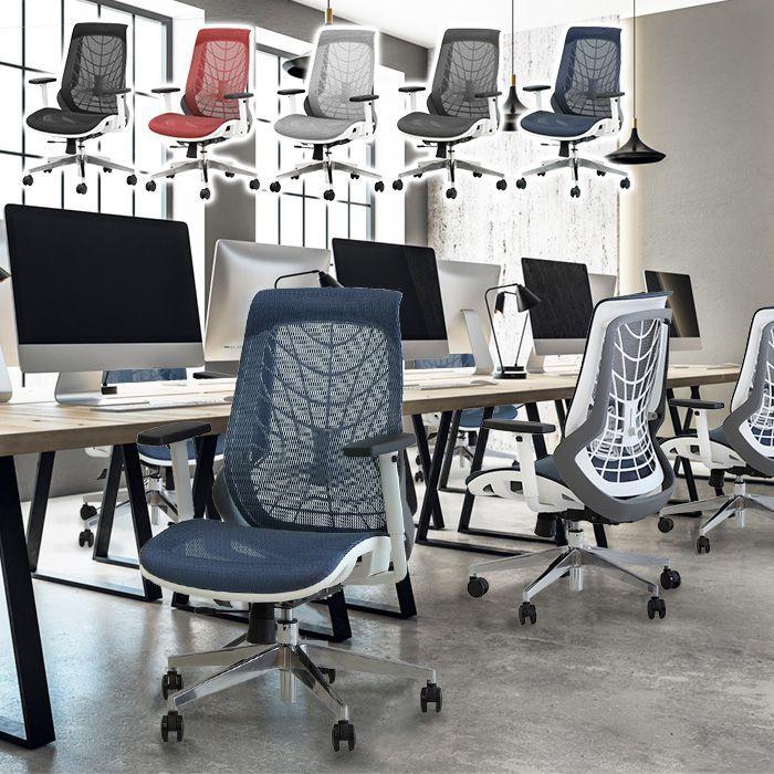 コンテッサ ヘッドレスト ハイバック メッシュ ワーク ブルー チェア コンテッサ ヘッドレスト ハイバック メッシュ ワーク ブルー