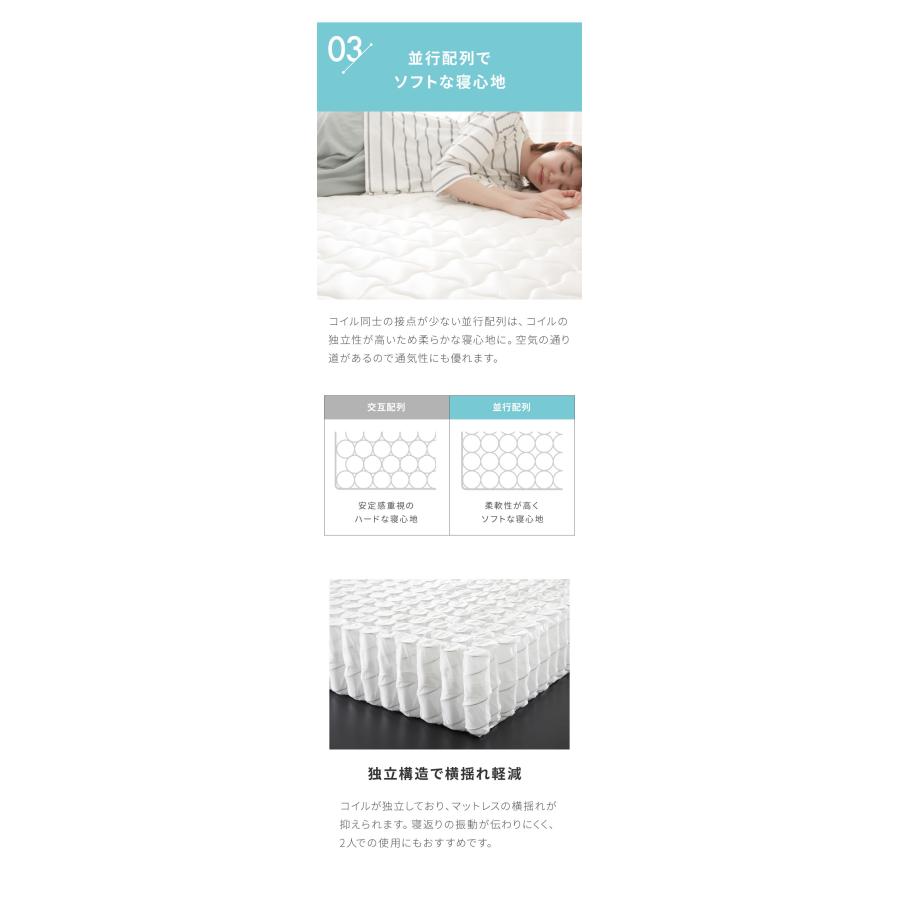 ポケットコイル マットレス セミダブル 厚さ20cm 圧縮梱包