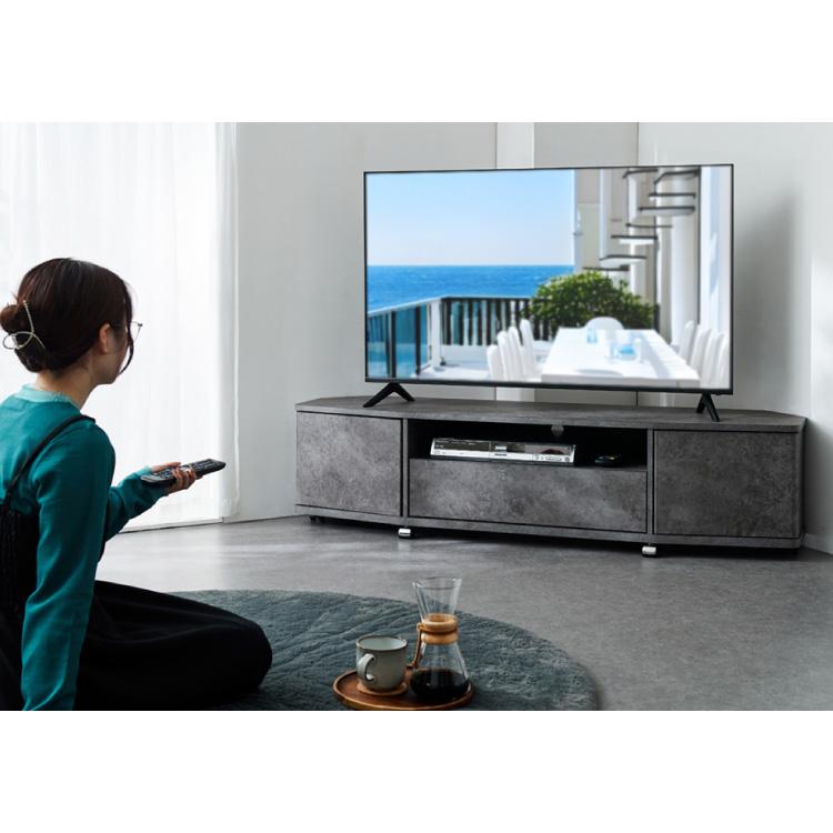 魅せる コーナーテレビ台 150cm 収納 耐荷重40kg 65V対応 ローボード