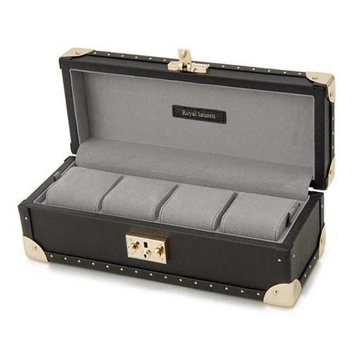 Royal hausen ロイヤルハウゼン 時計収納ケース サフィアーノレザー 4本収納 大事な腕時計を大切に保管 SWB002-4 代引不可の画像