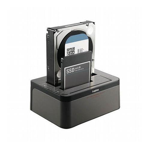 エレコム HDDケース/3.5インチHDD 2.5インチHDD+SSD/2Bay/Duplicator/USB3.0/ソフト付/エラースキップ機能付 LGB-2BDPU3ES 代引不可｜rcmdhl