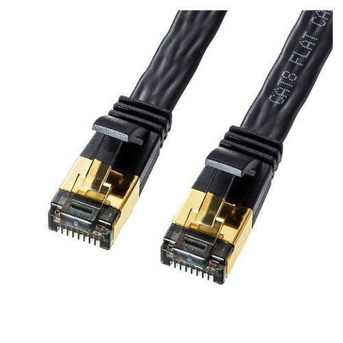 5個セット サンワサプライ カテゴリ8フラットLANケーブル KB-T8FL-02BKX5 代引不可