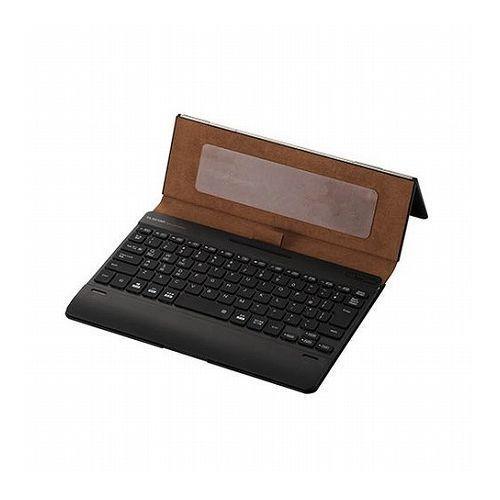 エレコム Bluetoothキーボード/ケース一体型/無段階角度調整/マルチペアリング対応/バックライト/ヴィーガンレザー/汎用/ブラック TK-CAP03BK 代引不可