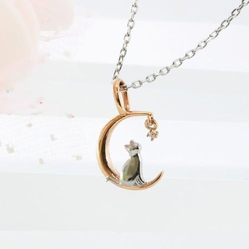 Pure 金属アレルギー対応 ノンアレルギー ステンレス ネックレス ペンダント 猫 ネコ ダイヤモンド NPN-001 代引不可_2