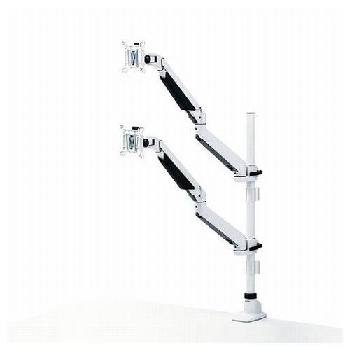サンワサプライ 水平垂直多関節液晶モニターアーム 上下2面・ホワイト CR-LA1303WN 代引不可