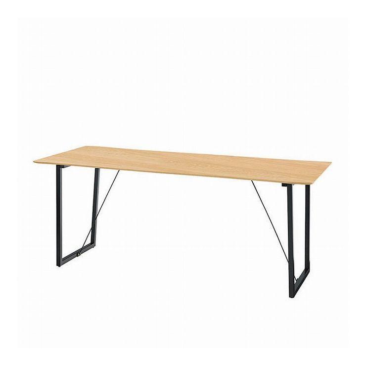 ダイニングテーブル 約幅180×奥行80×高さ73 天然木化粧繊維板 ウォルナット ウレタン塗装 スチール オーク ウォールナット 代引不可