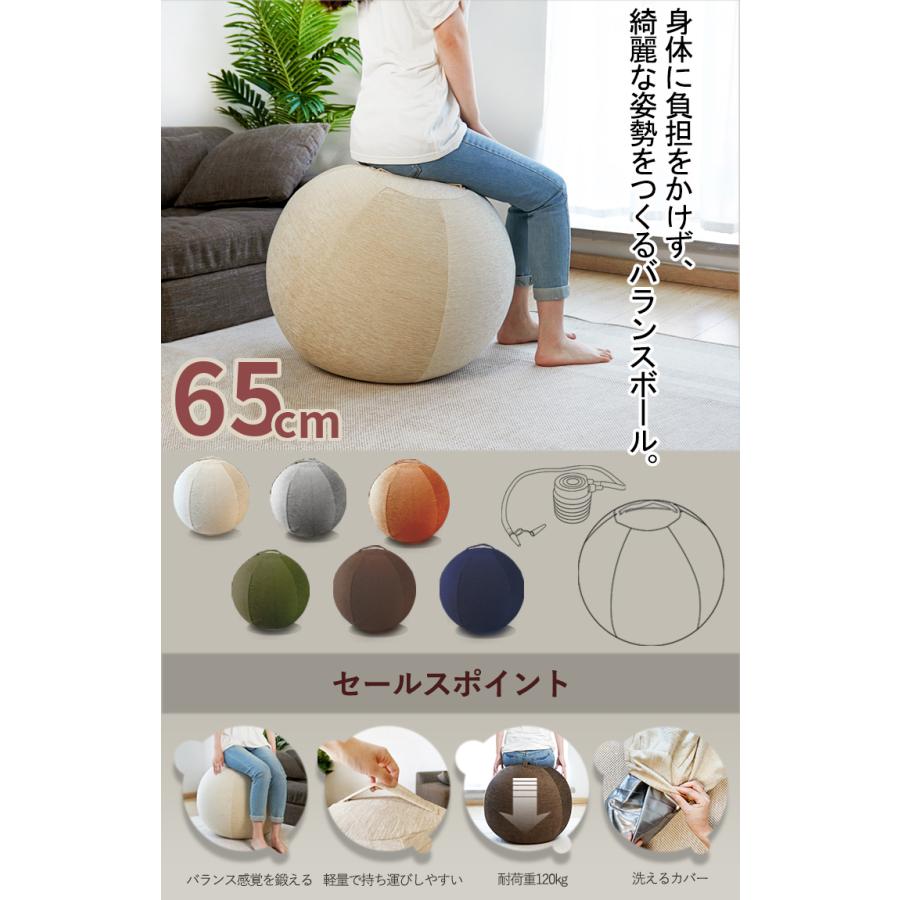 日本最大級 バランスボール バランスチェア 椅子 65cm カバー付 空気