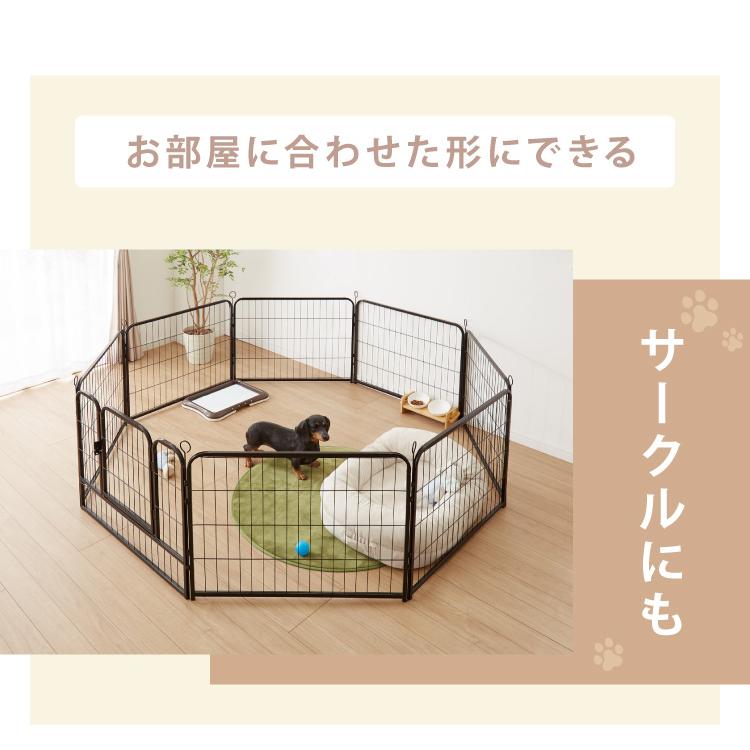 ペットケージ 犬 高さ60cm ブラック ドア付き 八角形 折りたたみ おしゃれ ペットサークル ペットフェンス ドッグケージ 屋内 屋外犬用品_6