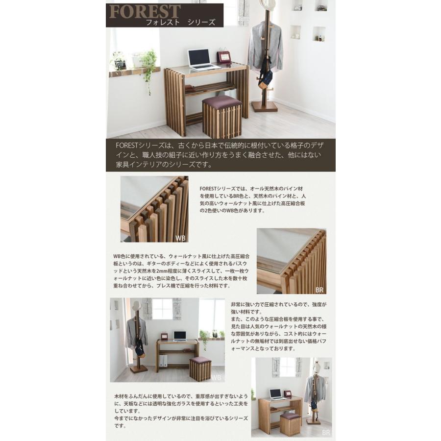FOREST 木製 デスク 天然木 北欧 パソコンデスク ガラス 勉強机 PCデスク 学習 デスク 書斎 机 作業机 おしゃれ アンティーク I字 代引不可_1