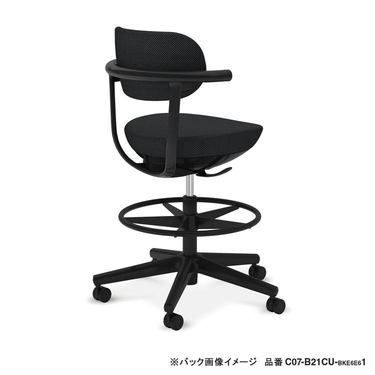 メーカー直送 カジュアルチェア パロ ハイタイプ 背クッションタイプ ハイタイプ 本体ソフトベージュ ブラック脚 背座同色 C07-B21CU-1K2J2J1 代引不可の画像