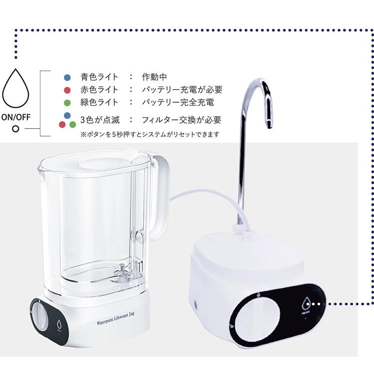 【新品未開封】Lifewater Jug 電動浄水器 PFAS除去 防災 高速ポット型浄水器 LifeWater Jug ろ過 水道水 充電式 除菌 PFAS PFOS