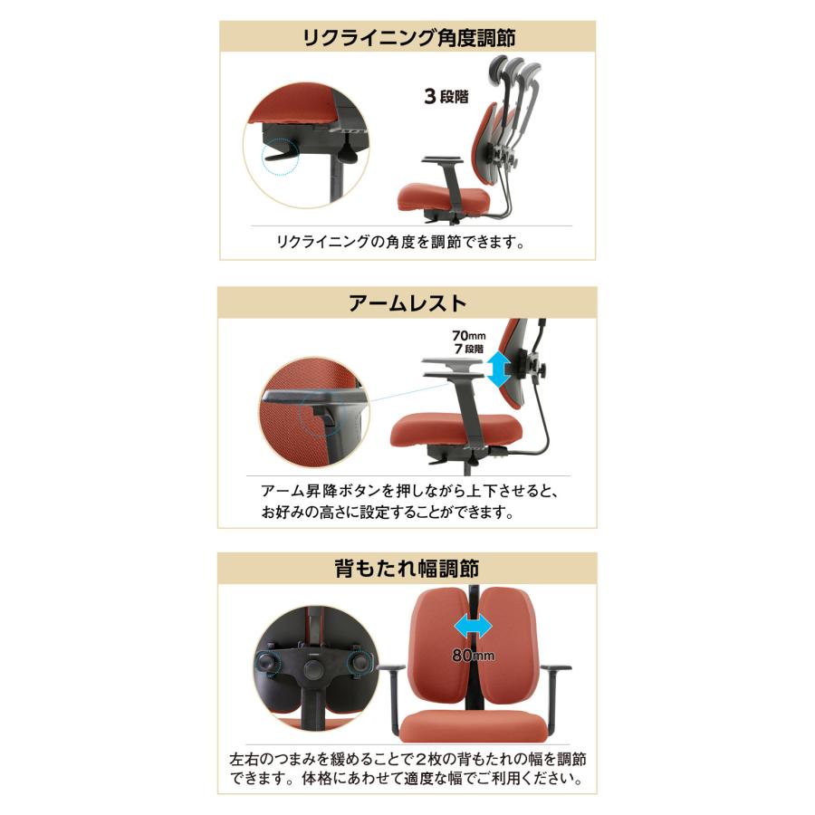 DUOREST NEXT2 体圧分散 チェア 疲れにくい 椅子 オフィス デュオレスト デスクチェア オフィスチェア コンパクト パソコンチェア 椅子 昇降 代引不可_4