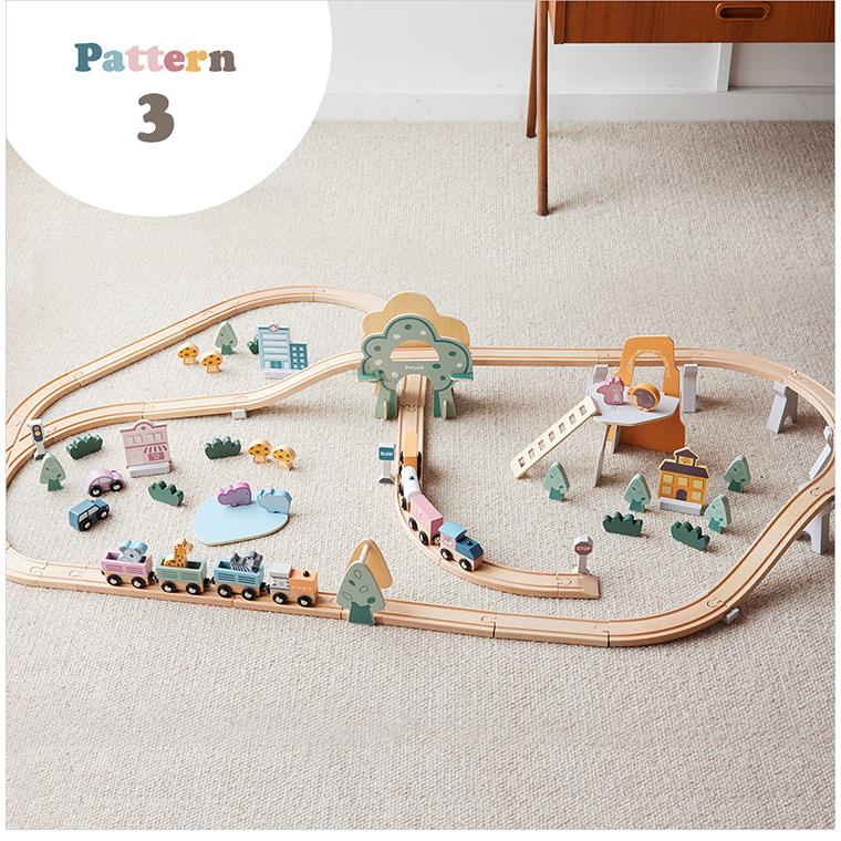 PolarB トレインレールセット92ピース Train Set 92 pcs 電車ごっこ 木製玩具 電車セット ポーラービー おもちゃ ベビー キッズ ギフト プレゼント｜rcmdhl｜06