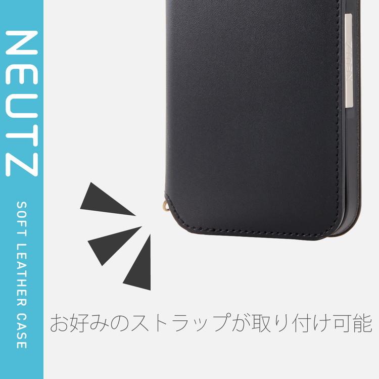 iPhone12 iPhone12 Pro ケース カバー 手帳 フラップ レザー 薄型 モダンカジュアル カード ×2 マグネット スタンド シンプル NEUTZ ブラック 代引不可｜rcmdhl｜06