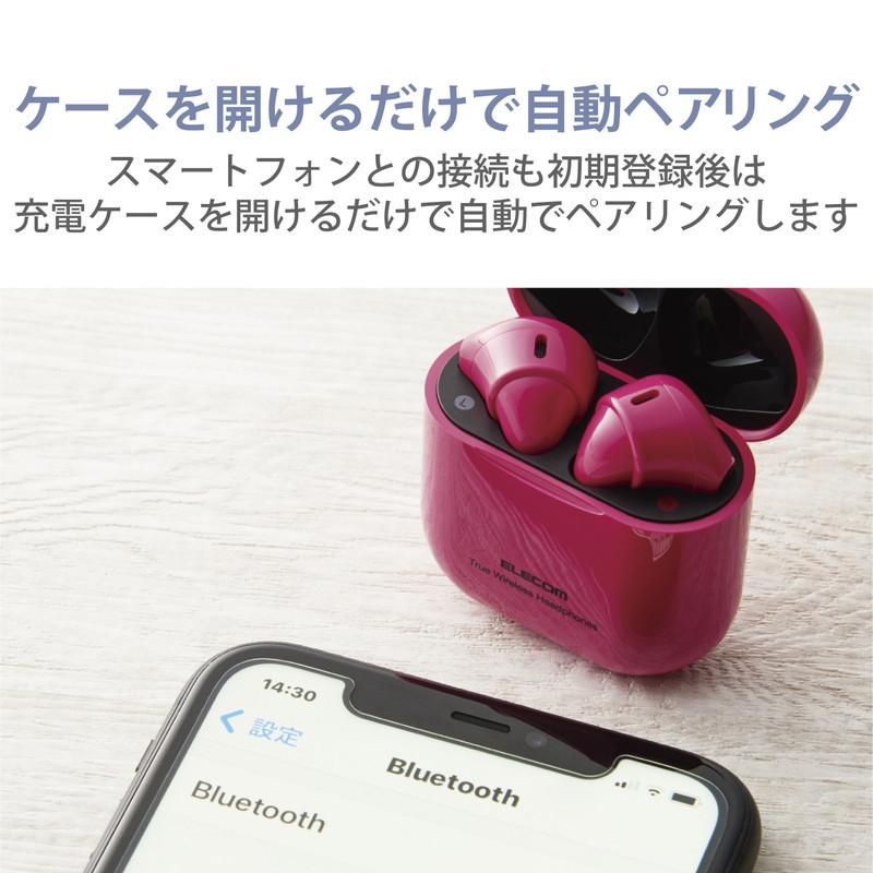 エレコム ELECOM ワイヤレスイヤホン ヘッドホン Bluetooth セミオープン 超小型 ピンク LBT-TWS11PN 代引不可｜rcmdhl｜06