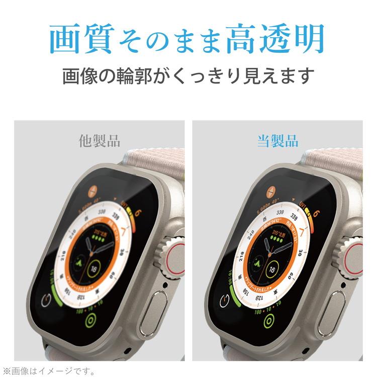 エレコム アップルウォッチ 衝撃吸収 フィルム 2枚入 Apple Watch Ultra 49mm 液晶全面保護 高透明 指紋軽減 気泡防止 代引不可｜rcmdhl｜04