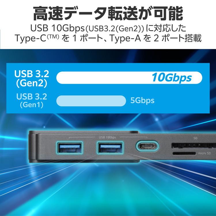 エレコム USB Type C ドッキングステーション ハブ 8-in-1 PD エレコム USB Type C ドッキングステーション ハブ 8-in-1 PD