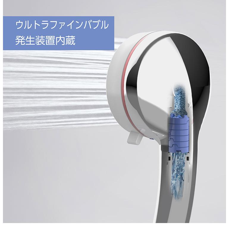 シャワーヘッド ミストシャワー 日本製 mitos ミスト水流 ノーマル水流 水流切り替え ウルトラファインバブル スキンケア 乾燥 毛穴 洗顔の画像