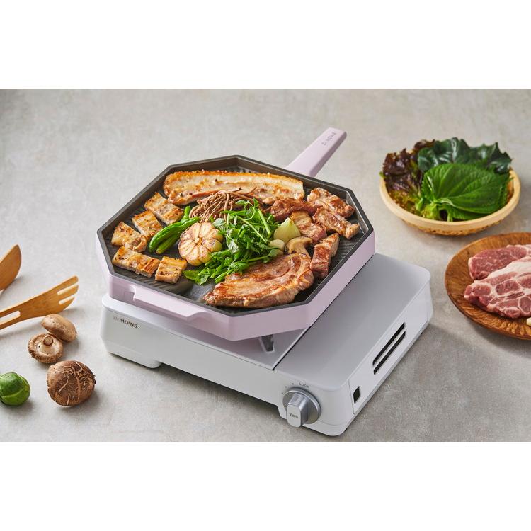 Dr.HOWS 韓国グリルパン 韓国発 Dr.HOWS グリルパン 脂が落ちる 焼き肉プレート ピンク ガス火