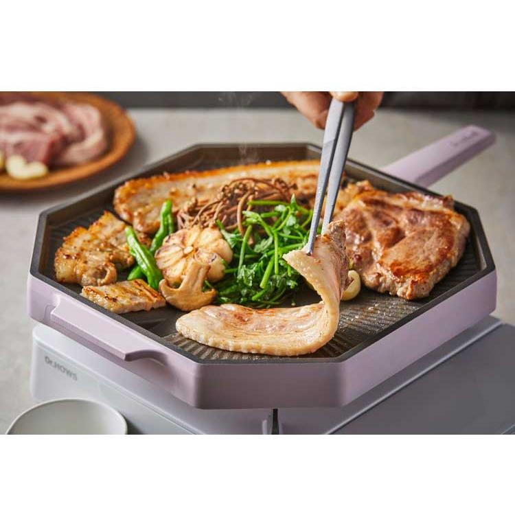 韓国発 Dr.HOWS グリルパン 脂が落ちる 焼き肉プレート ピンク ガス火
