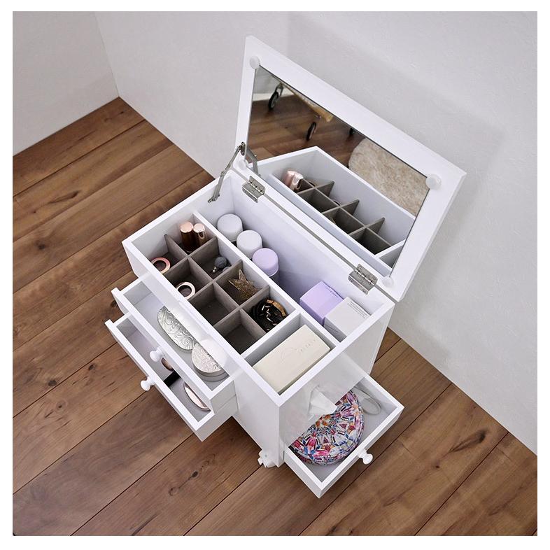 完成品 コスメワゴン ロータイプ ドレッサー ドレッサーワゴン サイド