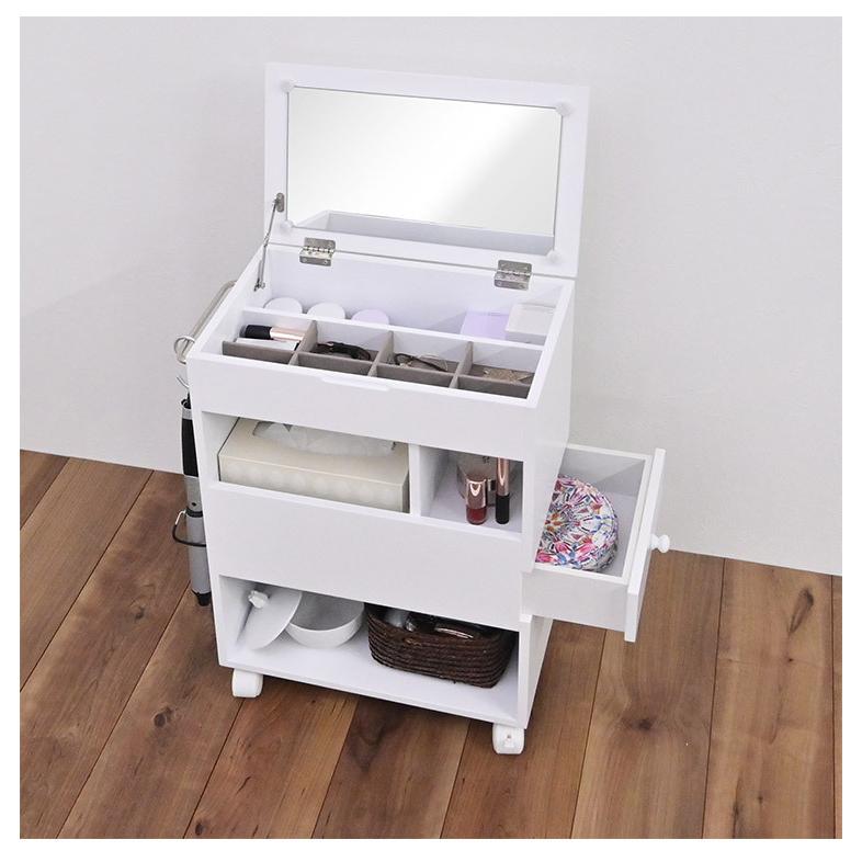 アウトレット　コスメワゴン　ボックス　小物収納　ドレッサー 完成品 コスメワゴン ドレッサー ドレッサーワゴン サイドテーブル