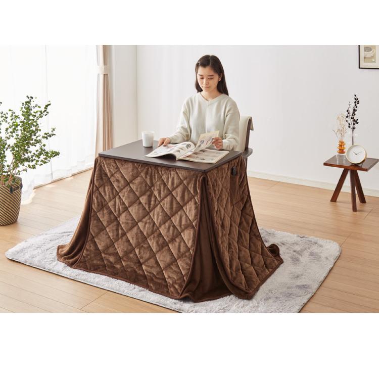 パーソナルこたつ 2点セット こたつデスク こたつ布団 75×50cm 500W 薄型ファンヒーター ハイタイプ デスクこたつ リモートワーク テレワーク 代引不可_11