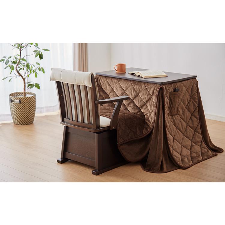 パーソナルこたつ 2点セット こたつデスク こたつ布団 75×50cm 500W 薄型ファンヒーター ハイタイプ デスクこたつ リモートワーク テレワーク 代引不可_8