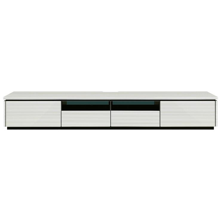 ローボード テレビ台 幅239.3 奥行45 高さ38 開梱設置無料 ハイグロスシート UV塗装 ラッシュ 240 ホワイト ブラック 代引不可_4