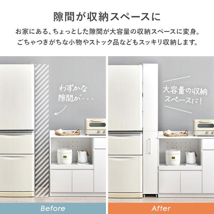 すき間にピッタリ スペパ 隙間収納ワゴン 幅20cm ハイタイプ 高さ181cm すき間収納 隙間収納 キッチンワゴン トールワゴン ストッカー キッチン収納 代引不可の画像