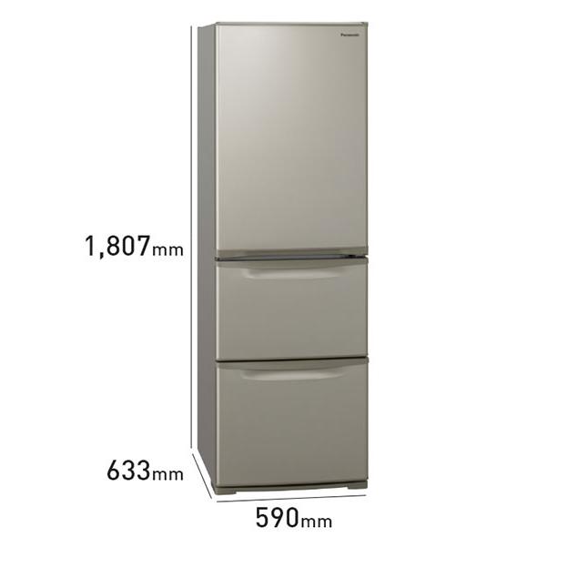 Panasonic パナソニック　冷蔵庫　365L 3ドア　右開き パナソニック NR-C374CL-W 3ドア冷蔵庫 (365L・左開き) グレイス