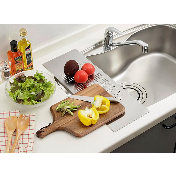 日本製 燕三条 シンクに渡せるフラット作業台 伸縮式 スペース拡張