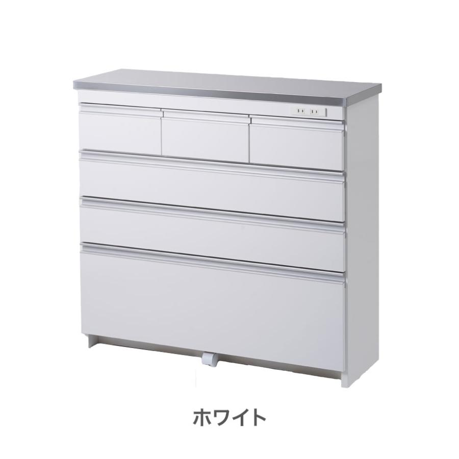 完成品 日本製 キッチンカウンター ステンレス天板 幅90 高さ85 4段