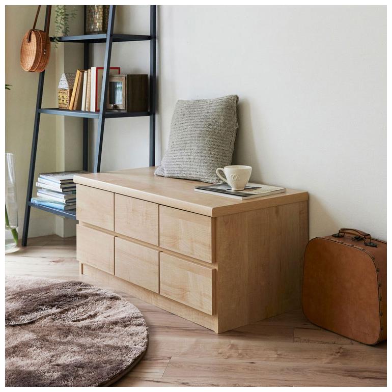 日本製 完成品 ローチェスト 2段 テレビ台 TV台 小物 衣類 収納 角丸