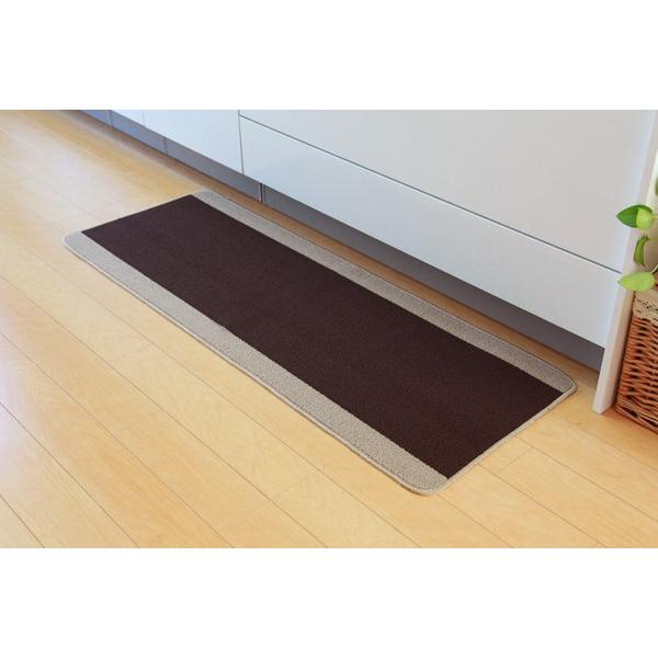 キッチンマット 洗える 無地 ピレーネ ブラウン 約44×120cm 厚み約7mm 滑りにくい加工 マット 44×120cm モダン 代引不可｜rcmdhl｜07