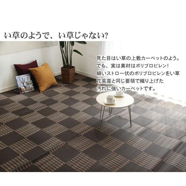 ラグ PPカーペット ウィード 江戸間8畳 約348×352cm 敷き物 ポリプロピレンラグ 敷き詰めタイプ 8畳 モダン 代引不可_1