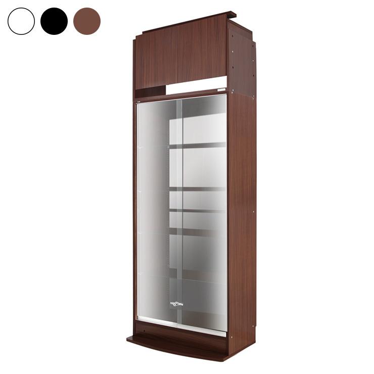 コレクションラック 本体+ミラー+LED+上置き 4点セット 幅83.1cm 奥行38.5cm 高さ180cm CR-TH8339EM2US 収納ラック 代引不可