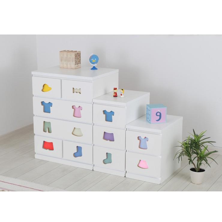 完成品 日本製 お片付け チェスト 6杯 衣類収納 タンス 子供用タンス キッズチェスト 引き出し収納 子供家具 白 組み立て不要 収納 国産 代引不可_9