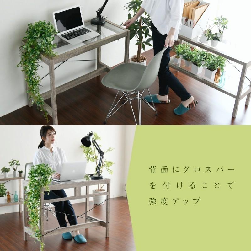 グリーンインテリア デスク 幅90 ガラス 古材 古木 インテリア 奥行45 観葉植物 シャビー 棚 ラック おしゃれ 机 Pc リビング 代引不可 Jk Faw 0003 Na リコメン堂ホームライフ館 通販 Yahoo ショッピング