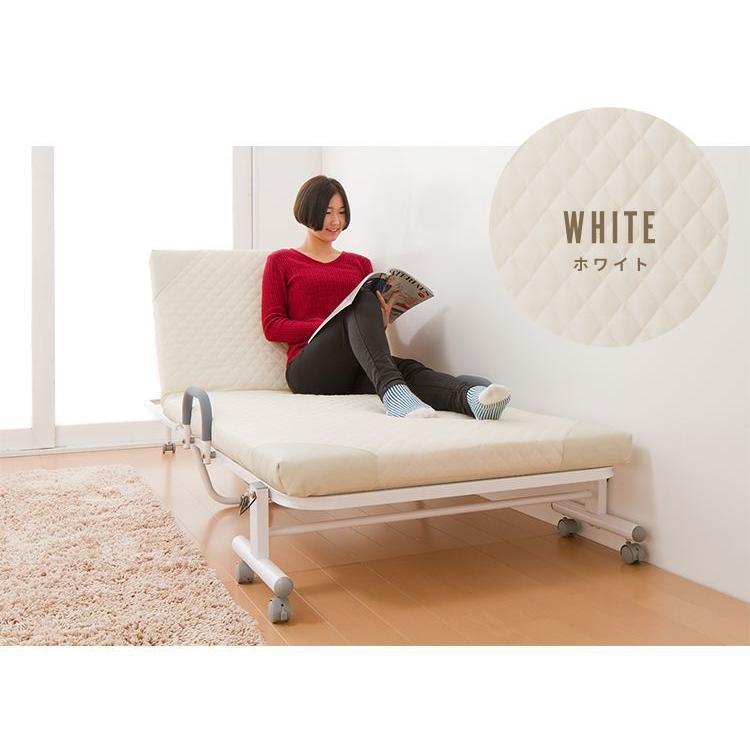 キャスター付き 折りたたみベッド シングル HBB-1S(DBR) 折りたたみベッド シングル キャスター付き 1台 YAMAZEN